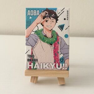 Anime official collectible haikyuu haikyu oikawa mini canvas painting with stand